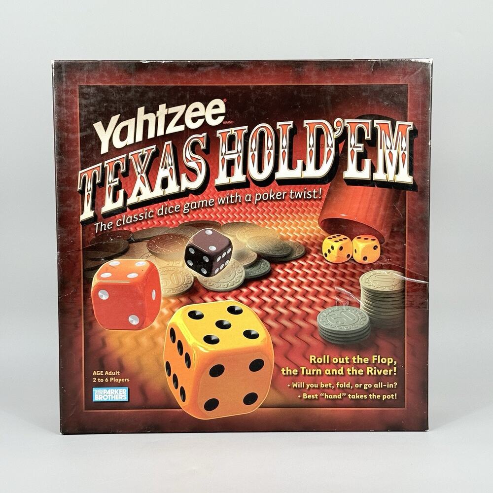 Yahtzee Texas Hold Em Dice Game Poker Card Player Parker Brothers Complete